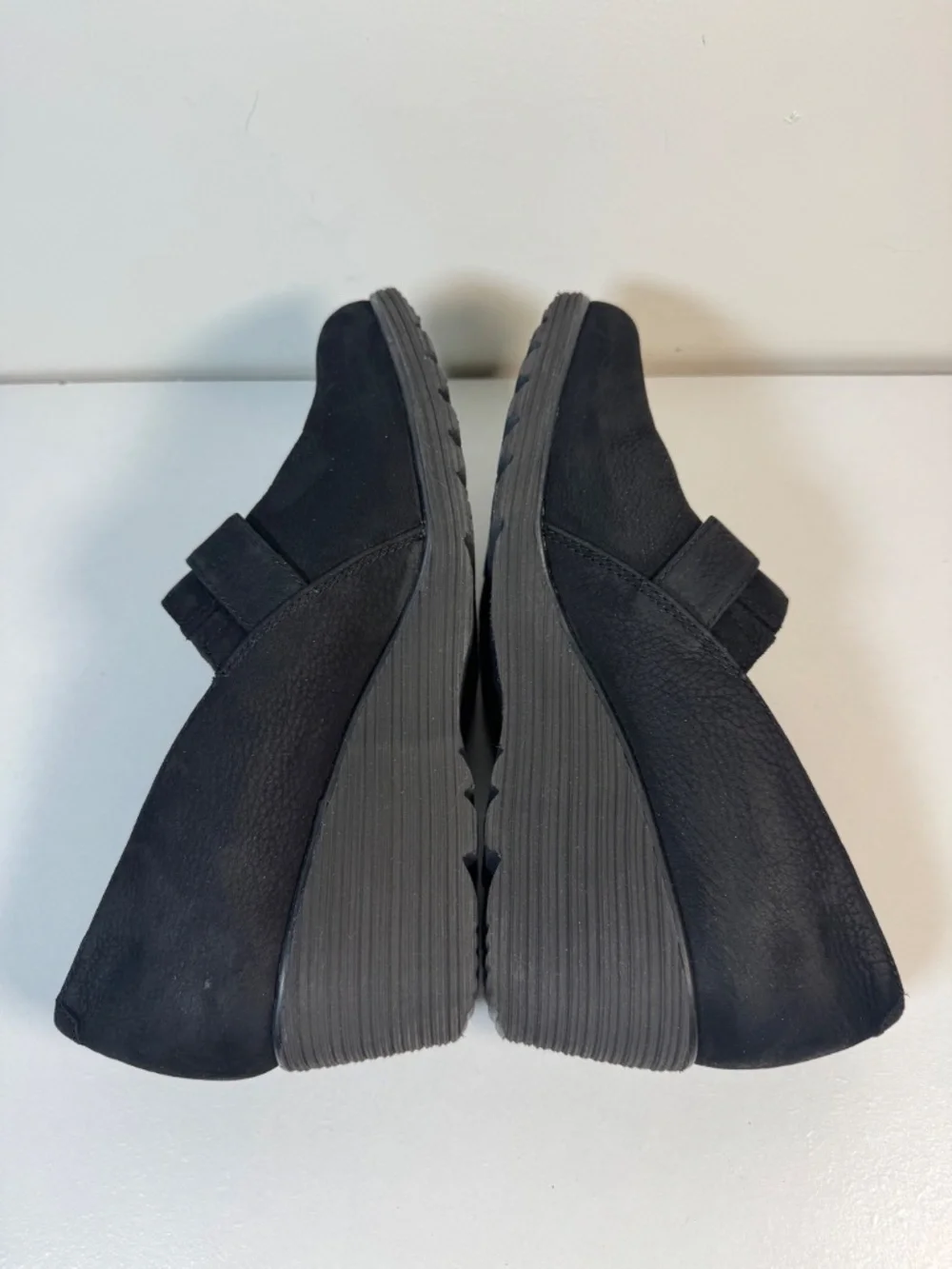 Dansko Clio Black Nubuck Leather Wedge Slip On Buckle Shoes | Size 39
